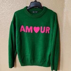Shein Green Amour Sweater Size L